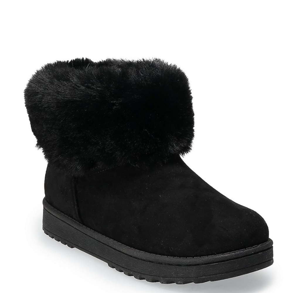 SO Faux Fur Cozy Ankle Boots 7 NEW